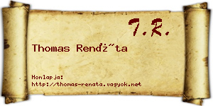 Thomas Renáta névjegykártya
