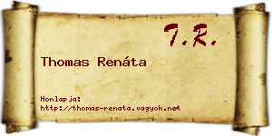 Thomas Renáta névjegykártya